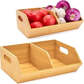 Ollieroo Bamboo Stackable Storage Bin